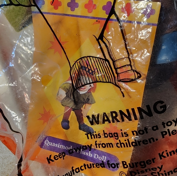 Vintage DisneyThe Hunchback of Notre Dame Quasimodo Plush Doll Burger King NEW - Picture 9 of 11